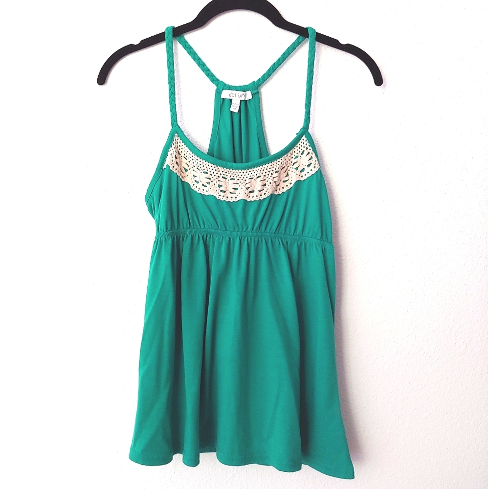 Delia's | Babydoll Top with Lace Appliqu…